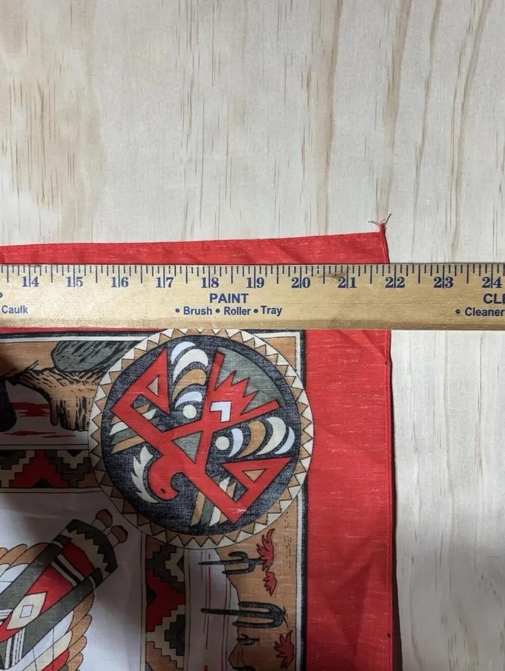 Vtg Antique SOUTHWESTERN SOUTHWEST AZTEC TOTEM POLE Horse Cotton Biker BANDANA